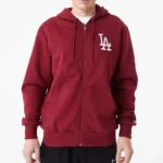 Maroon dodgers zip up hoodie