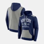 NY Yankees Blue and Grey Baseball Hoodie
