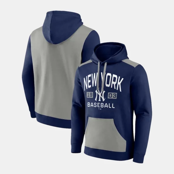 Blue and Grey NY Yankees Baseball Hoodie