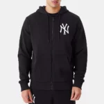 Yankees Zip Up Black Fleece Hoodie