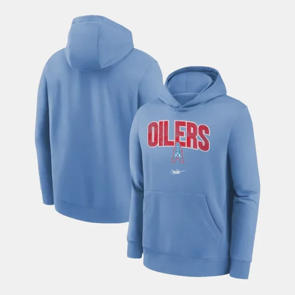 blue fleece hoodie houston oilers