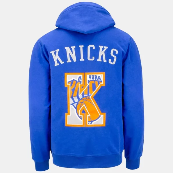 blue zip up hoodie new york knicks