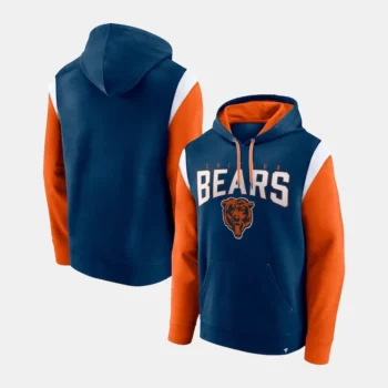 Pullover Orange and Blue Hoodie Chicago Bears