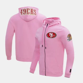 Pink Fleece Hoodie San Francisco 49ers Zip Up