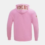San Francisco 49ers Zip Up Pink Fleece Hoodie